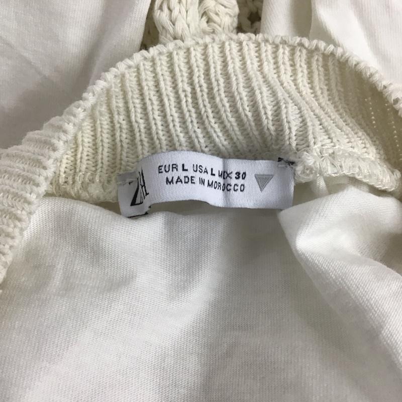 ザラ ZARA カットソー 半袖 半袖カットソー クルーネックカットソー ニットベスト 2点セット L 無地 白 / ホワイト /  レディース USED 古着 中古 10126917