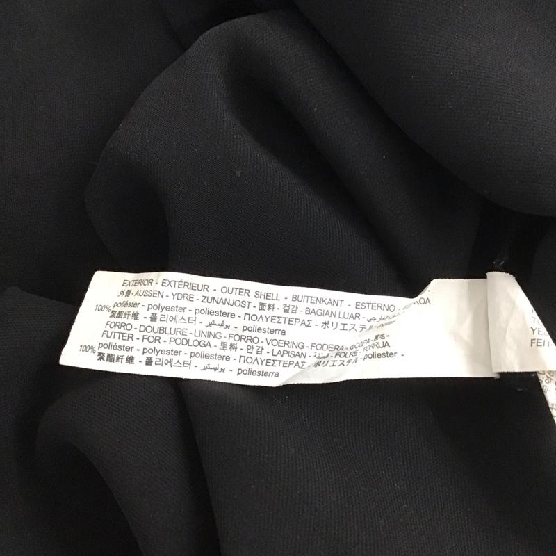ザラ ZARA ワンピース ひざ丈スカート 半袖ワンピース Vネックワンピース パフスリーブ M 無地 黒 / ブラック /  レディース USED 古着 中古 10126928