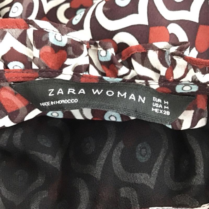 ザラウーマン ZARA WOMAN ワンピース ロングスカート 半袖ロングワンピース フレアスカート パフスリーブ M プリント マルチカラー / マルチカラー /  レディース USED 古着 中古 10126929