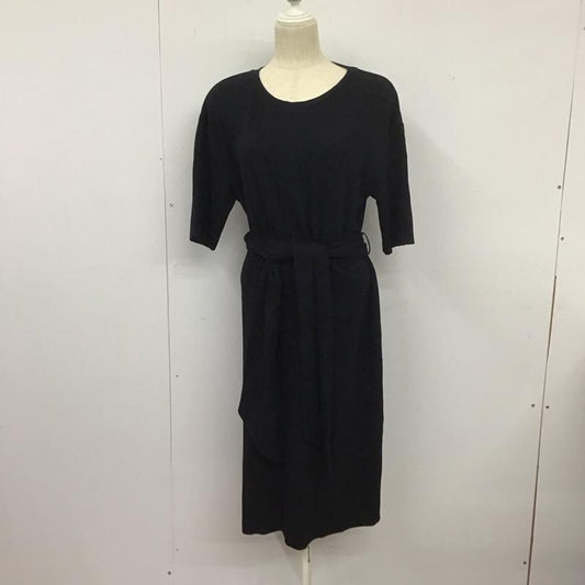 ザラ ZARA ワンピース ひざ丈スカート 半袖ワンピース フレアスカート クルーネック M 無地 黒 / ブラック /  レディース USED 古着 中古 10126930
