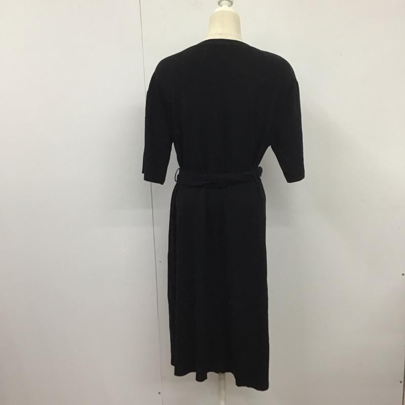 ザラ ZARA ワンピース ひざ丈スカート 半袖ワンピース フレアスカート クルーネック M 無地 黒 / ブラック /  レディース USED 古着 中古 10126930