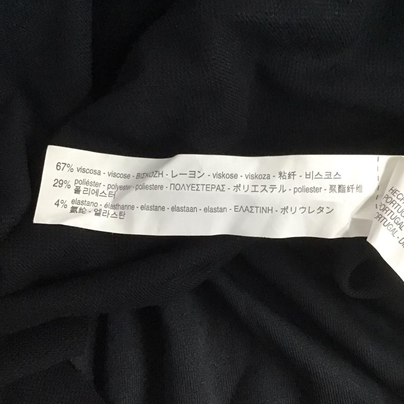 ザラ ZARA ワンピース ひざ丈スカート 半袖ワンピース フレアスカート クルーネック M 無地 黒 / ブラック /  レディース USED 古着 中古 10126930