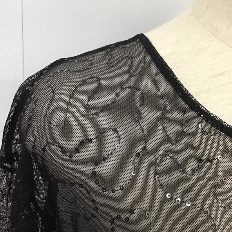 ザラ ZARA ワンピース ロングスカート 半袖ロングワンピース フレアスカート ウエスト切り替え スパンコール S  黒 / ブラック /  レディース USED 古着 中古 10126931