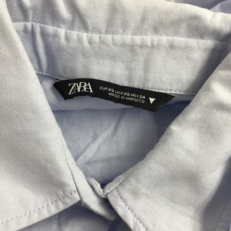 ザラ ZARA シャツ、ブラウス 半袖 半袖シャツ チュニック フレアシャツ XS 無地 水色 / ライトブルー /  レディース USED 古着 中古 10126932