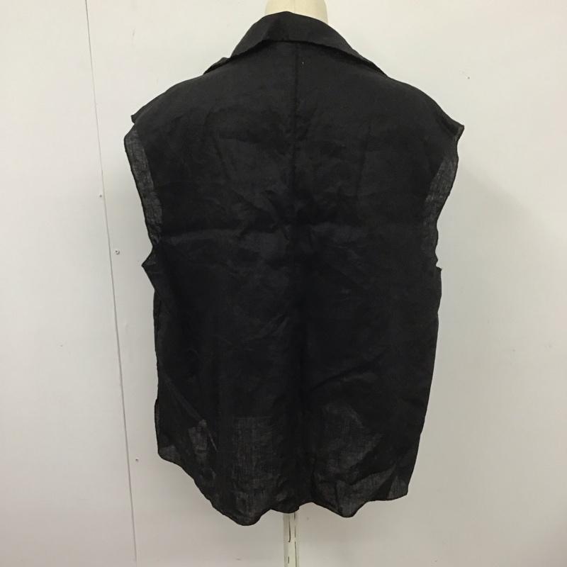 ザラ ZARA シャツ、ブラウス 半袖 ノースリーブシャツ カラーシャツ Vネック M 無地 黒 / ブラック /  レディース USED 古着 中古 10126933