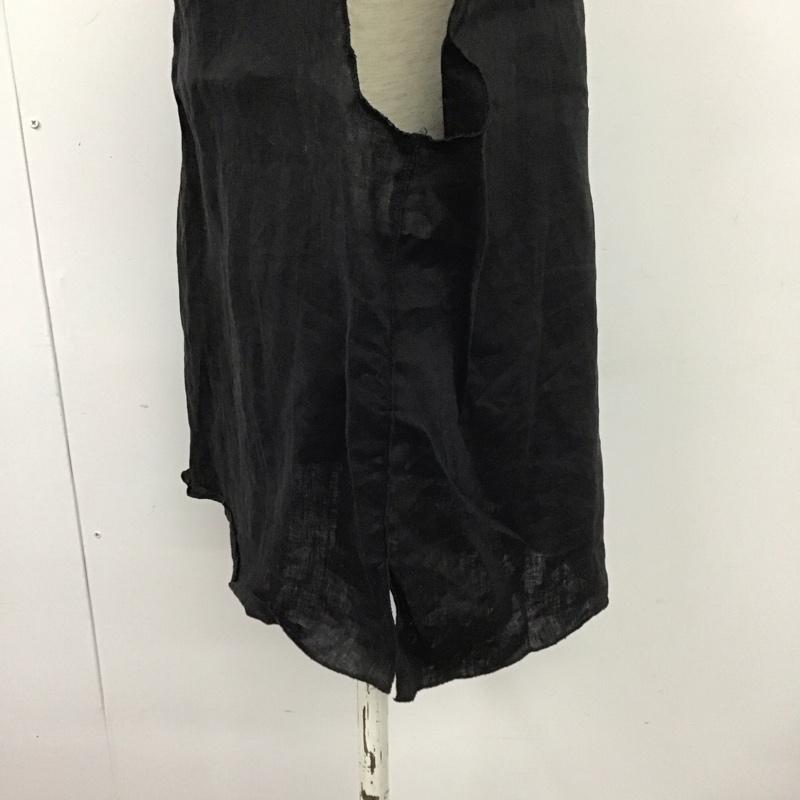 ザラ ZARA シャツ、ブラウス 半袖 ノースリーブシャツ カラーシャツ Vネック M 無地 黒 / ブラック /  レディース USED 古着 中古 10126933