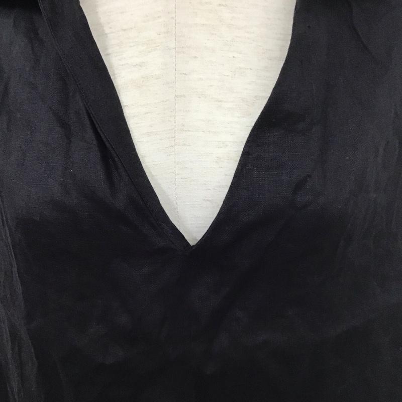 ザラ ZARA シャツ、ブラウス 半袖 ノースリーブシャツ カラーシャツ Vネック M 無地 黒 / ブラック /  レディース USED 古着 中古 10126933