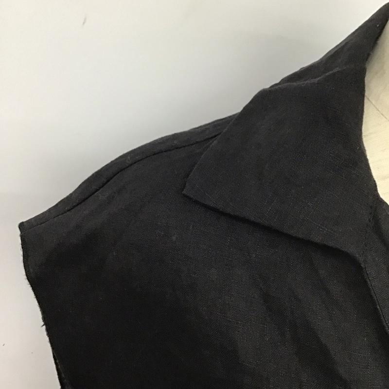 ザラ ZARA シャツ、ブラウス 半袖 ノースリーブシャツ カラーシャツ Vネック M 無地 黒 / ブラック /  レディース USED 古着 中古 10126933