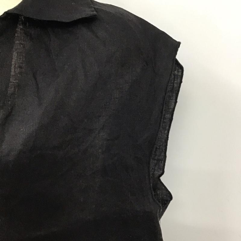 ザラ ZARA シャツ、ブラウス 半袖 ノースリーブシャツ カラーシャツ Vネック M 無地 黒 / ブラック /  レディース USED 古着 中古 10126933