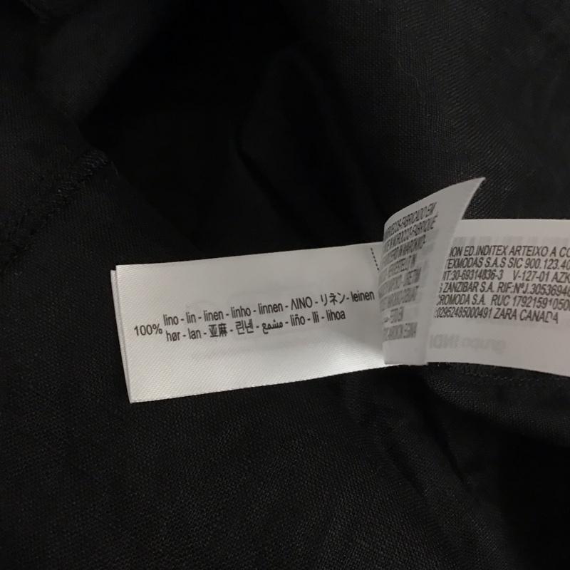 ザラ ZARA シャツ、ブラウス 半袖 ノースリーブシャツ カラーシャツ Vネック M 無地 黒 / ブラック /  レディース USED 古着 中古 10126933