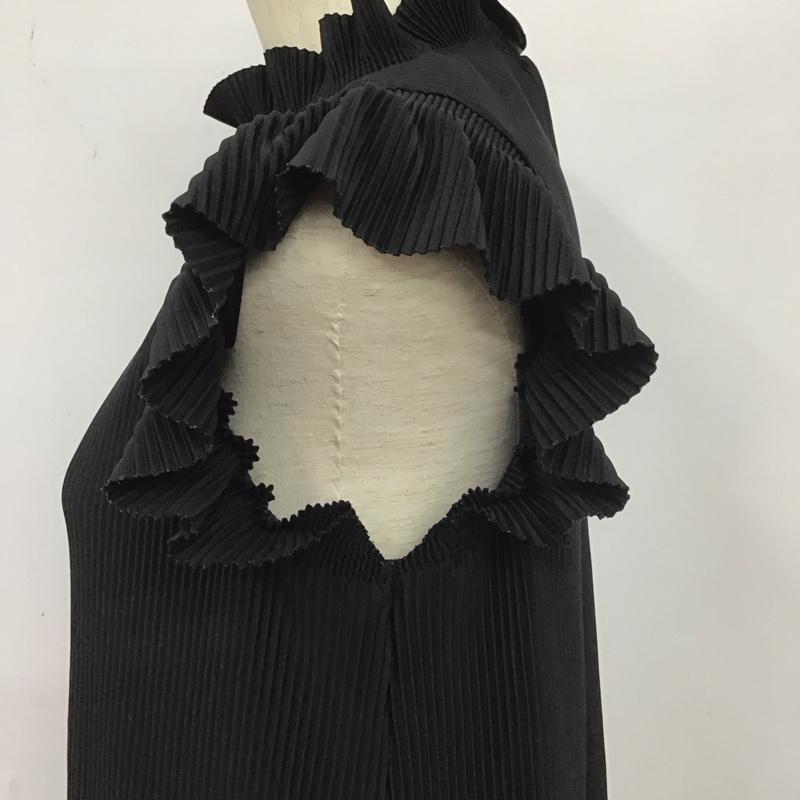 ザラ ZARA カットソー 半袖 ノースリーブカットソー スタンドネック プルオーバー S 無地 黒 / ブラック /  レディース USED 古着 中古 10126937