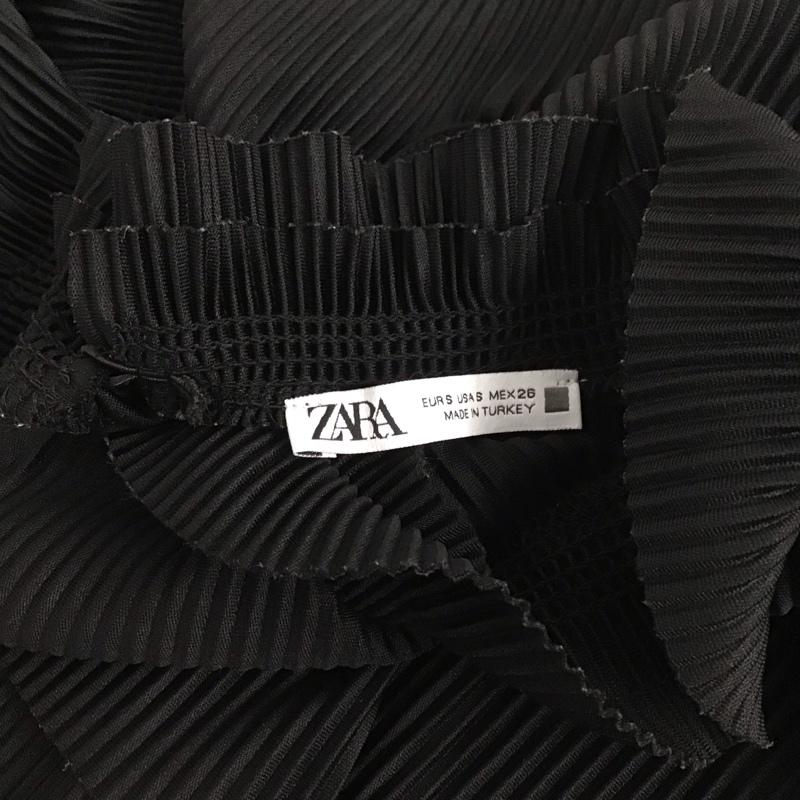 ザラ ZARA カットソー 半袖 ノースリーブカットソー スタンドネック プルオーバー S 無地 黒 / ブラック /  レディース USED 古着 中古 10126937