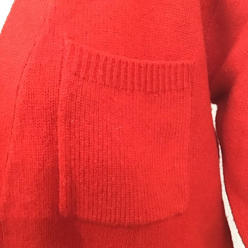 ラルフローレン RALPHLAUREN カーディガン 長袖 長袖ニットカーディガン 前ボタン ノーカラー M 無地 赤 / レッド /  レディース USED 古着 中古 10126943