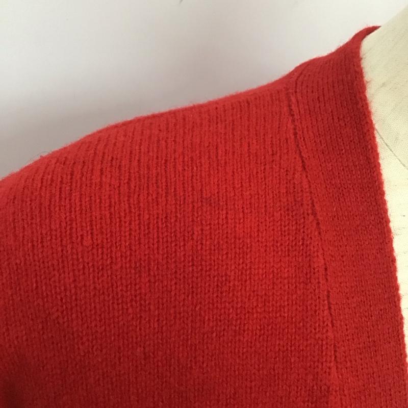 ラルフローレン RALPHLAUREN カーディガン 長袖 長袖ニットカーディガン 前ボタン ノーカラー M 無地 赤 / レッド /  レディース USED 古着 中古 10126943