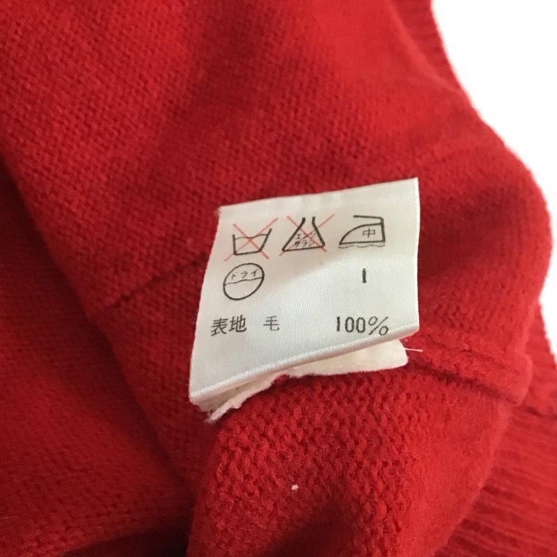 ラルフローレン RALPHLAUREN カーディガン 長袖 長袖ニットカーディガン 前ボタン ノーカラー M 無地 赤 / レッド /  レディース USED 古着 中古 10126943