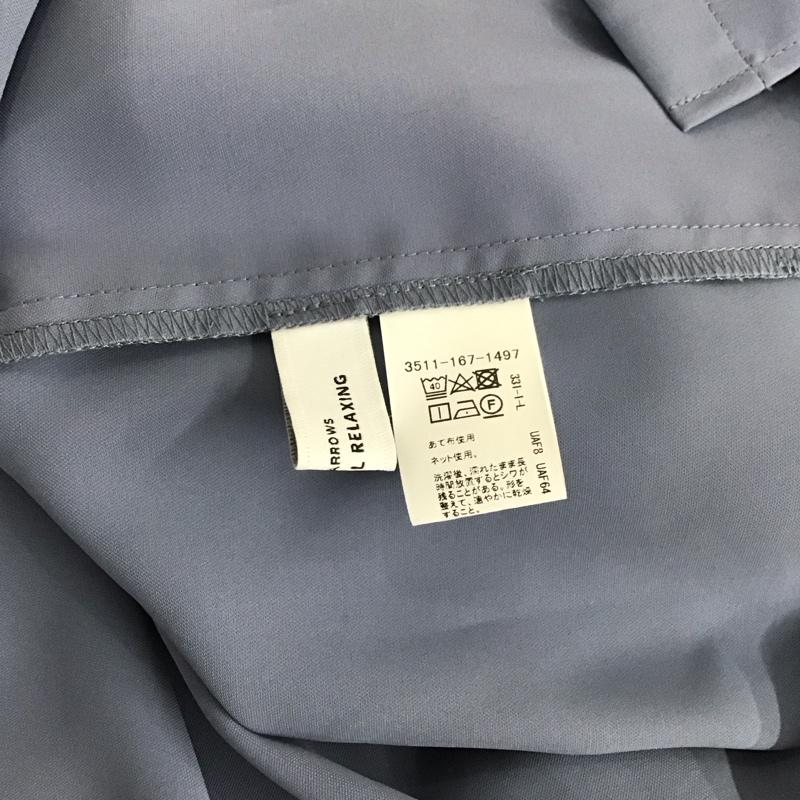 グリーンレーベルリラクシング green label relaxing シャツ、ブラウス 長袖 長袖シャツ 無地シャツ ノーカラーシャツ 無地 水色 / ライトブルー /  レディース USED 古着 中古 10126945