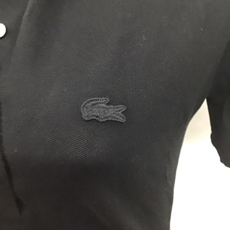 ラコステ LACOSTE ワンピース ひざ丈スカート 半袖ワンピース ポロシャツ ロングスカート 34 無地 黒 / ブラック /  レディース USED 古着 中古 10126949
