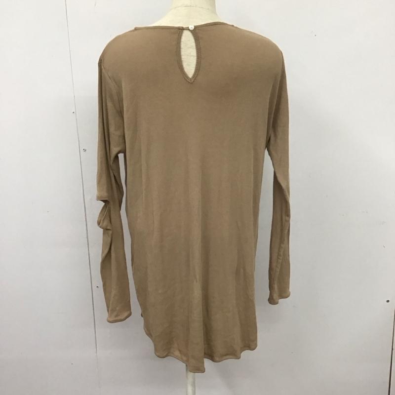 ジーナシス JEANASIS カットソー 長袖 長袖カットソー 無地カットソー ストレッチ FREE 無地 茶 / ブラウン /  レディース USED 古着 中古 10126954