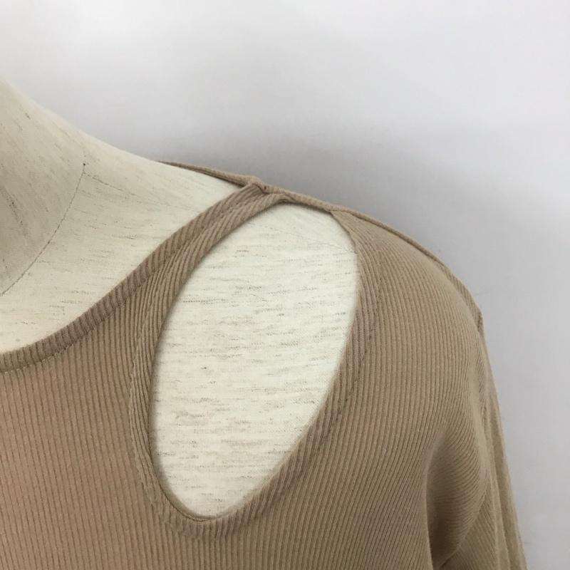 ジーナシス JEANASIS カットソー 長袖 長袖カットソー 無地カットソー ストレッチ FREE 無地 茶 / ブラウン /  レディース USED 古着 中古 10126954