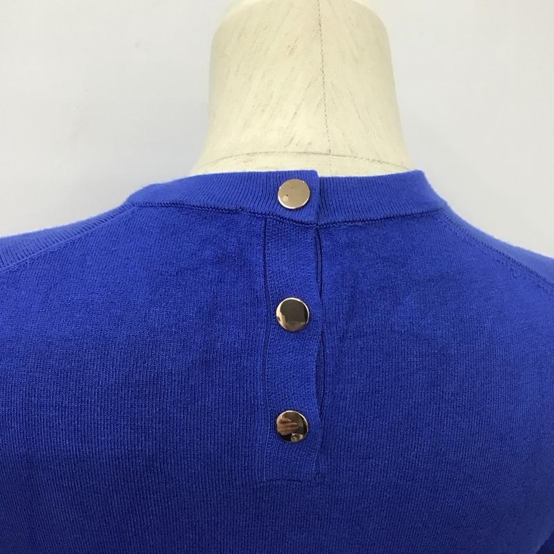 ザラ ZARA ニット、セーター 半袖 半袖ニットカットソー タートルネック セーター M 無地 青 / ブルー /  レディース USED 古着 中古 10126955