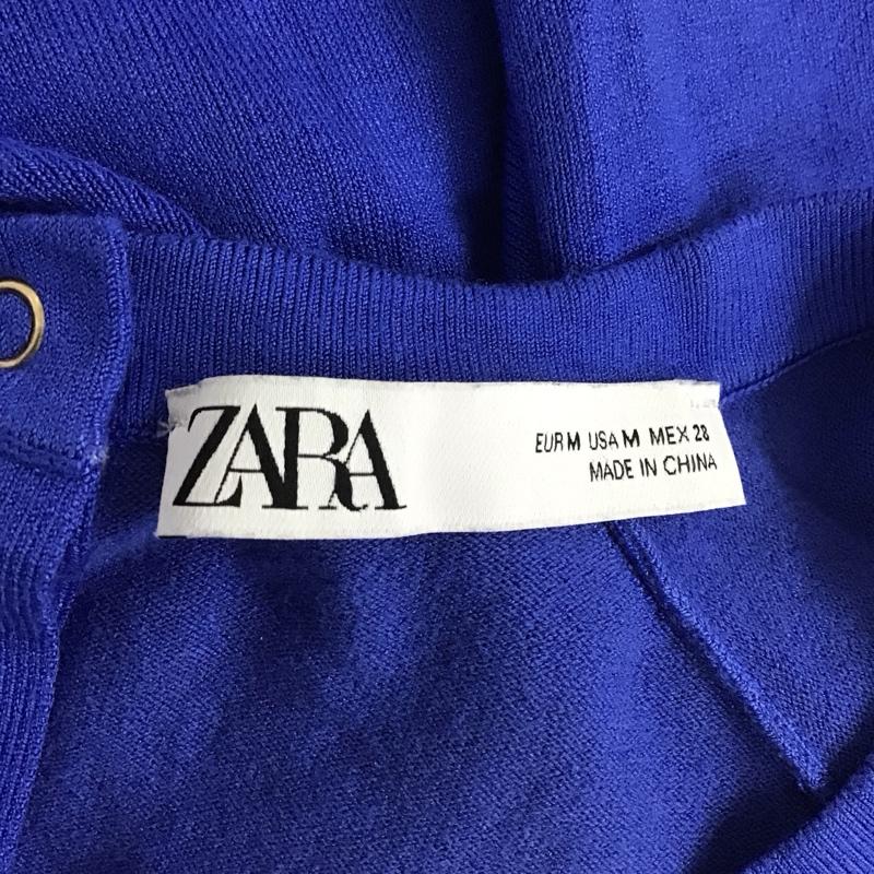 ザラ ZARA ニット、セーター 半袖 半袖ニットカットソー タートルネック セーター M 無地 青 / ブルー /  レディース USED 古着 中古 10126955