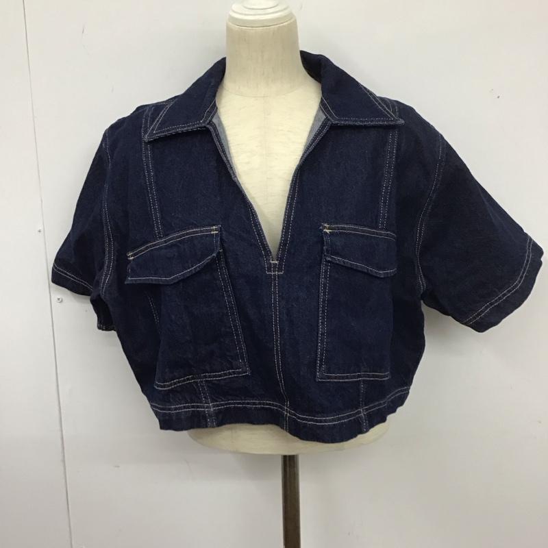 ザラ ZARA ジャケット、上着 ジャケット、ブレザー 半袖ジャケット デニムジャケット プルオーバー XL 無地 インディゴ / インディゴ /  レディース USED 古着 中古 10126956