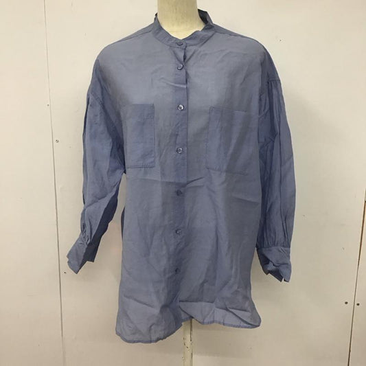 ローリーズファーム LOWRYS FARM シャツ、ブラウス 長袖 長袖シャツ ノーカラーシャツ 前開きシャツ 2 無地 水色 / ライトブルー /  レディース USED 古着 中古 10126992