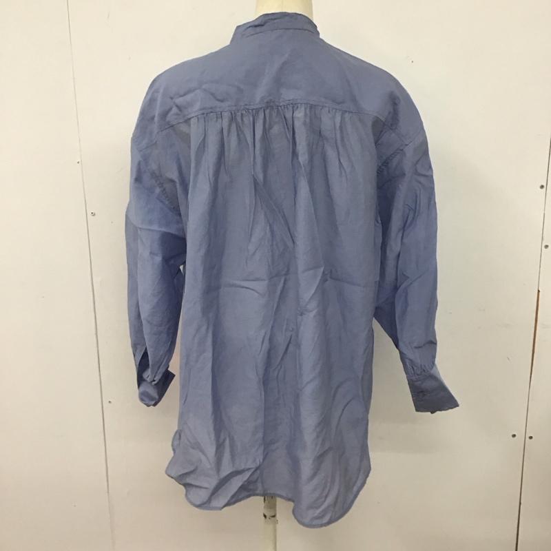 ローリーズファーム LOWRYS FARM シャツ、ブラウス 長袖 長袖シャツ ノーカラーシャツ 前開きシャツ 2 無地 水色 / ライトブルー /  レディース USED 古着 中古 10126992