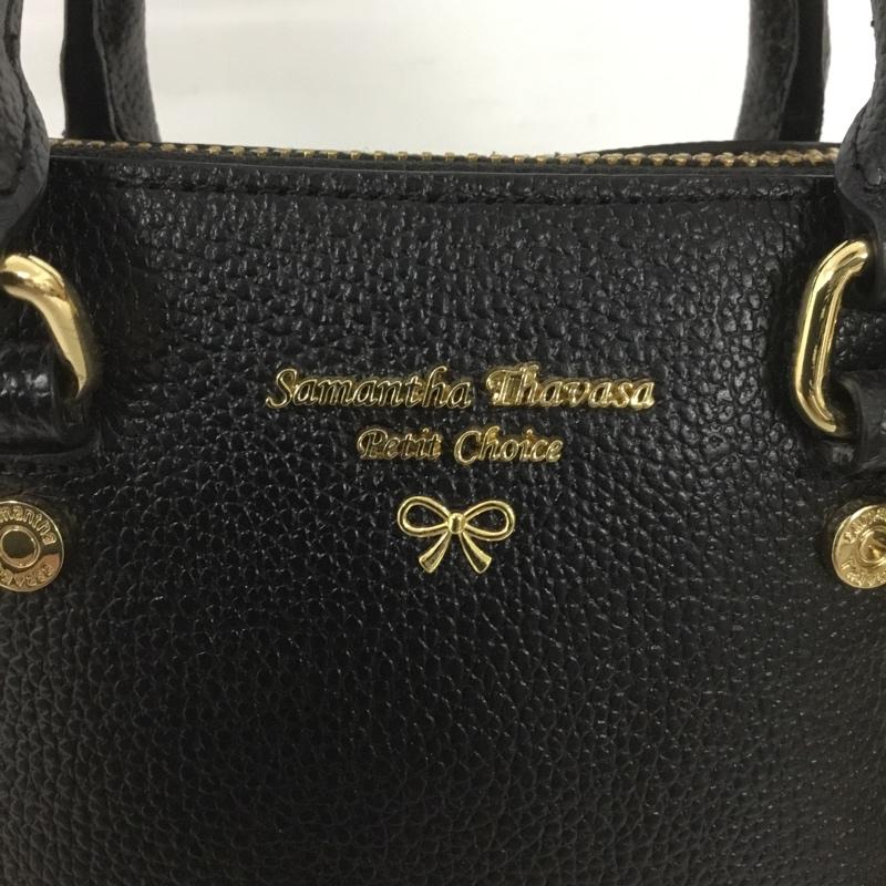サマンサタバサ プチチョイス Samantha Thavasa Petit Choice ハンドバッグ ハンドバッグ ショルダーバッグ 2way ミニバッグ ロゴ、文字 黒 / ブラック / X 金 / ゴールド /  レディース USED 古着 中古 10127000