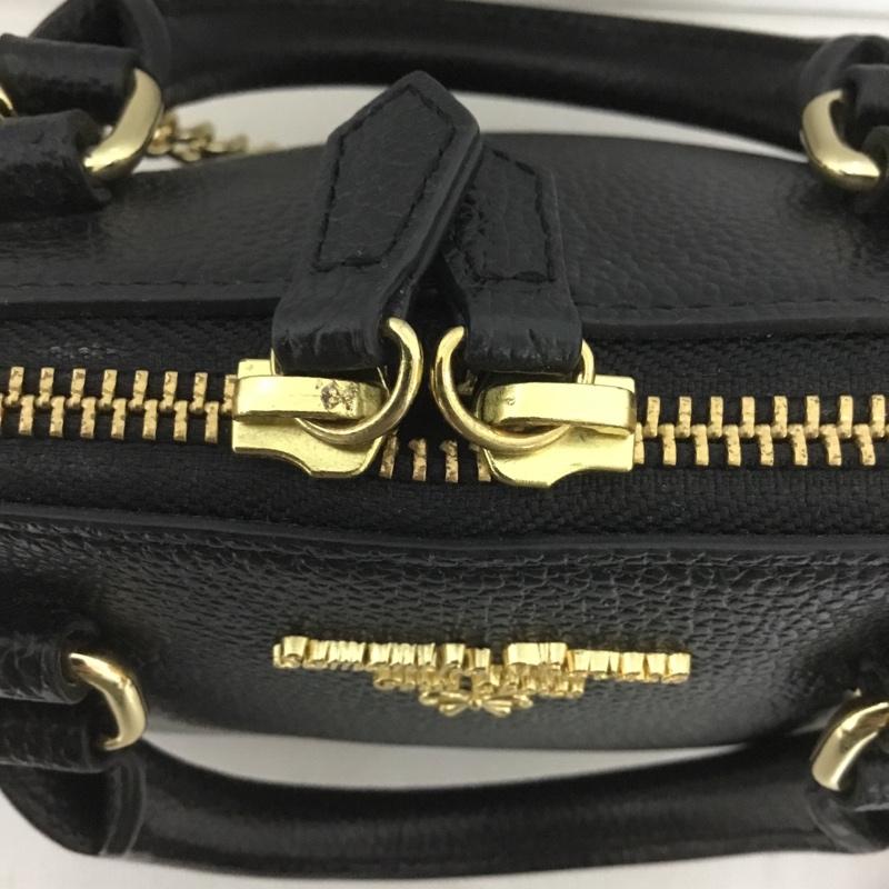 サマンサタバサ プチチョイス Samantha Thavasa Petit Choice ハンドバッグ ハンドバッグ ショルダーバッグ 2way ミニバッグ ロゴ、文字 黒 / ブラック / X 金 / ゴールド /  レディース USED 古着 中古 10127000