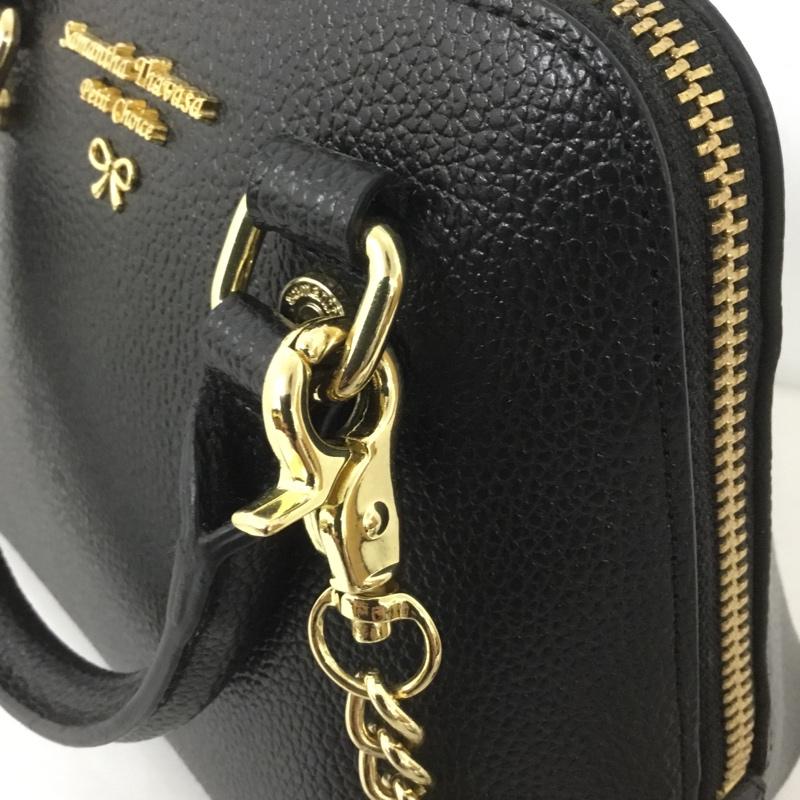 サマンサタバサ プチチョイス Samantha Thavasa Petit Choice ハンドバッグ ハンドバッグ ショルダーバッグ 2way ミニバッグ ロゴ、文字 黒 / ブラック / X 金 / ゴールド /  レディース USED 古着 中古 10127000