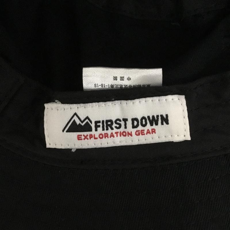 ファーストダウン FIRST DOWN 帽子 ハット バケットハット バケハ ロゴ、文字 黒 / ブラック /  メンズ USED 古着 中古 10127010
