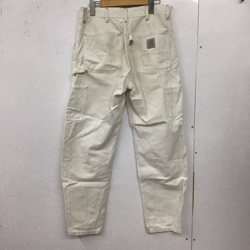 カーハート Carhartt パンツ ワークパンツ、ペインターパンツ ワークパンツ ワイドパンツ カジュアルパンツ ロゴ、文字 白 / ホワイト /  メンズ USED 古着 中古 10127082