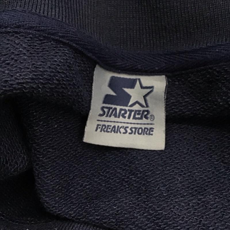 スターター STARTER トレーナー 長袖 長袖トレーナー スウェット カラーネック プルオーバー L ロゴ、文字 紺 / ネイビー /  メンズ USED 古着 中古 10127084