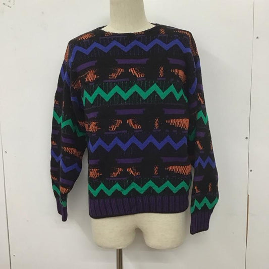 古着 USED トレーナー 長袖 長袖ニットカットソー クルーネック セーター プリント マルチカラー / マルチカラー /  メンズ USED 古着 中古 10127104