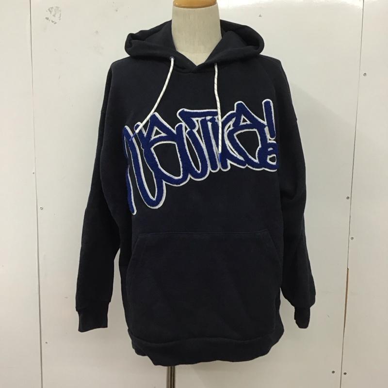 ノーティカ NAUTICA パーカー 長袖 長袖パーカー プルオーバーパーカー スウェット M ロゴ、文字 紺 / ネイビー /  メンズ USED 古着 中古 10127132