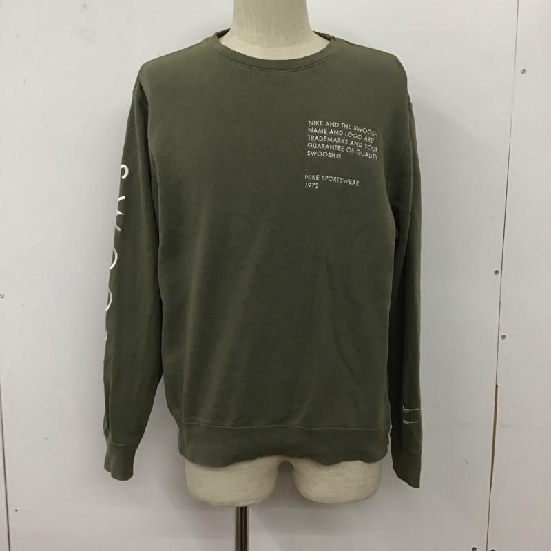 ナイキ NIKE トレーナー 長袖 dj0466-380 長袖トレーナー クルーネック スウェット M ロゴ、文字 カーキ / カーキ /  メンズ USED 古着 中古 10127148