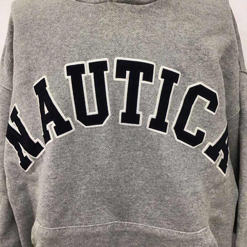 ノーティカ NAUTICA パーカー 長袖 長袖パーカー プルオーバーパーカー スウェット L ロゴ、文字 灰 / グレー /  メンズ USED 古着 中古 10127155