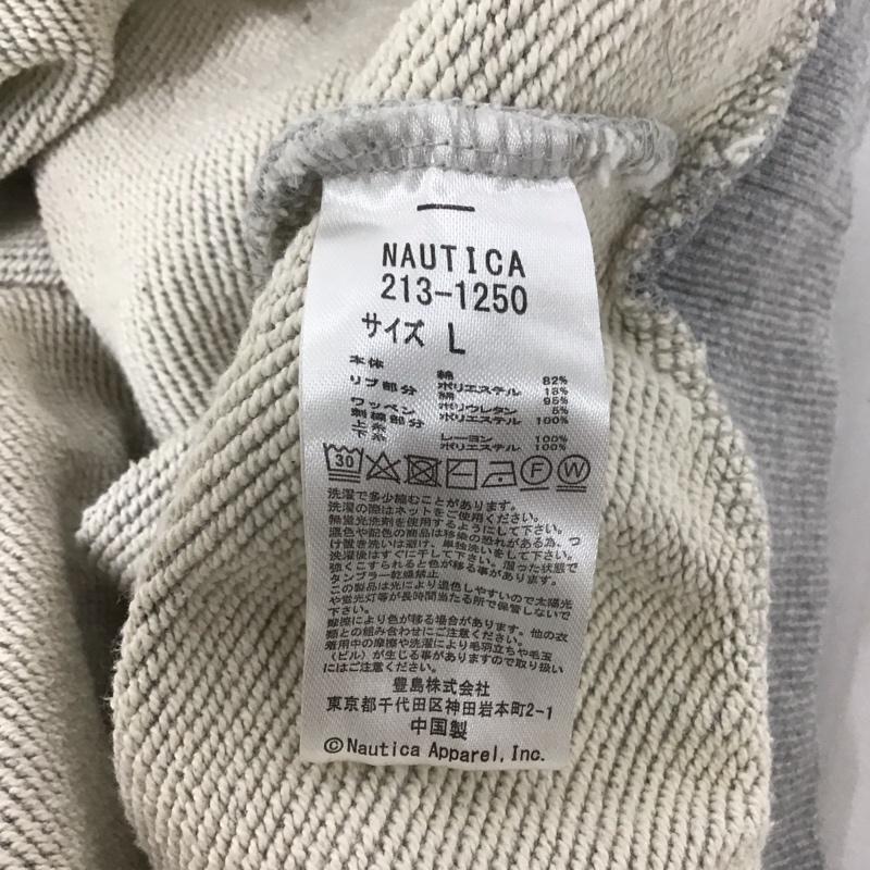 ノーティカ NAUTICA パーカー 長袖 長袖パーカー プルオーバーパーカー スウェット L ロゴ、文字 灰 / グレー /  メンズ USED 古着 中古 10127155