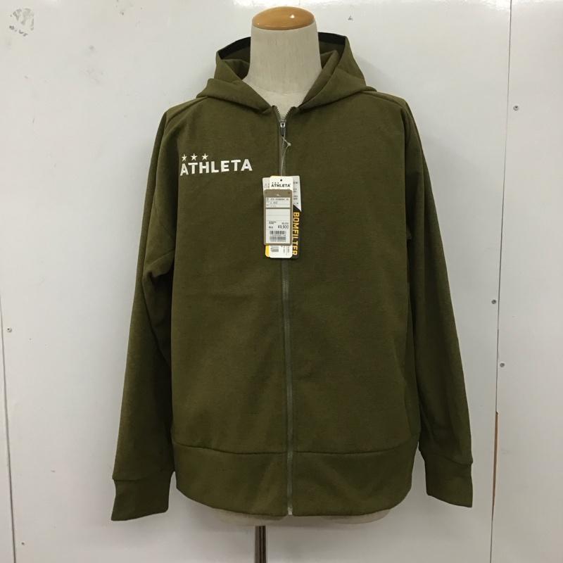 アスレタ ATHLETA パーカー 長袖 ジップアップパーカー 長袖パーカー カジュアルジャケット L ロゴ、文字 カーキ / カーキ /  メンズ USED 古着 中古 10127156