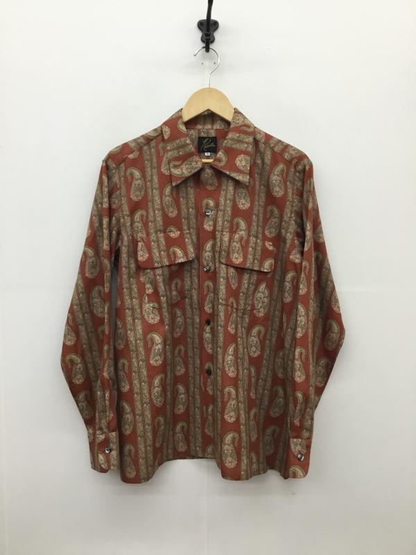 ニードルス Needles シャツ、ブラウス 長袖 Needles Classic shirt OT209 M 総柄 茶 / ブラウン /  メンズ USED 古着 中古 10127168