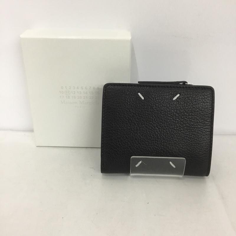 メゾン マルジェラ Maison Margiela 財布 二つ折り SA1UI0009 ゴートレザー 羊革 箱有 無地 黒 / ブラック /  メンズ USED 古着 中古 10127258