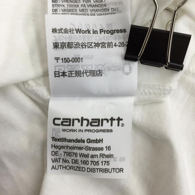 カーハート Carhartt カットソー 長袖 PAM Radio Club Athens XL ロゴ、文字 X プリント 白 / ホワイト / X 桃 / ピンク /  メンズ USED 古着 中古 10127276