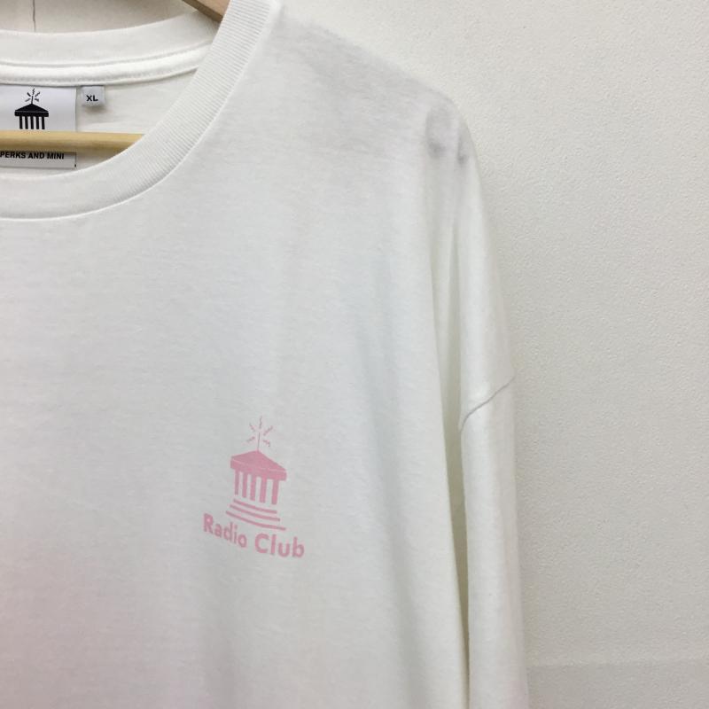 カーハート Carhartt カットソー 長袖 PAM Radio Club Athens XL ロゴ、文字 X プリント 白 / ホワイト / X 桃 / ピンク /  メンズ USED 古着 中古 10127276