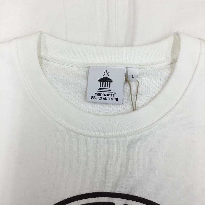 カーハート Carhartt トレーナー 長袖 PAM Radio Club Athens L ロゴ、文字 X プリント 白 / ホワイト /  メンズ USED 古着 中古 10127277