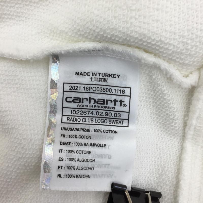カーハート Carhartt トレーナー 長袖 PAM Radio Club Athens L ロゴ、文字 X プリント 白 / ホワイト /  メンズ USED 古着 中古 10127277