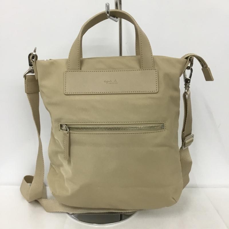 アニエス・ベー agnes b. ショルダーバッグ ショルダーバッグ DAI-17 ハンドバッグ 2WAY ロゴ、文字 ベージュ / ベージュ /  レディース USED 古着 中古 10127289