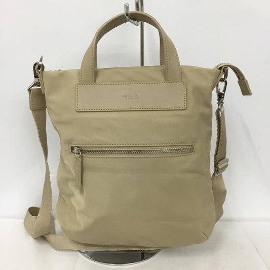 アニエス・ベー agnes b. ショルダーバッグ ショルダーバッグ DAI-17 ハンドバッグ 2WAY ロゴ、文字 ベージュ / ベージュ /  レディース USED 古着 中古 10127289