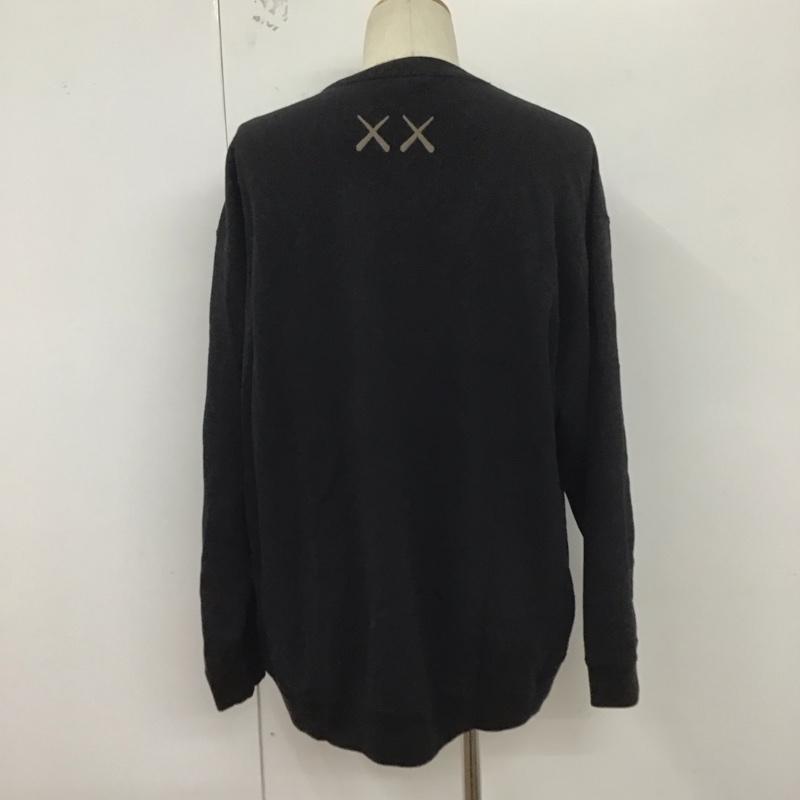 ユニクロ UNIQLO トレーナー 長袖 長袖トレーナー スウェット クルーネック プルオーバー XXL プリント 黒 / ブラック /  メンズ USED 古着 中古 10127294