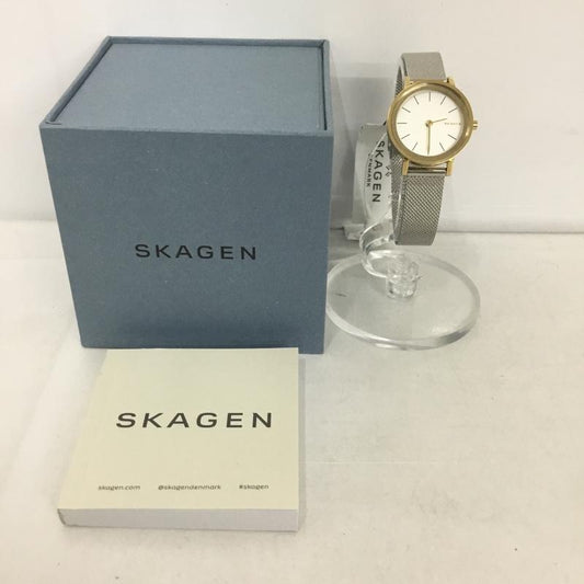 スカーゲン SKAGEN 腕時計 アナログ（クォーツ式） SKW2445 箱有 ロゴ、文字 金 / ゴールド / X 銀 / シルバー /  レディース USED 古着 中古 10127308